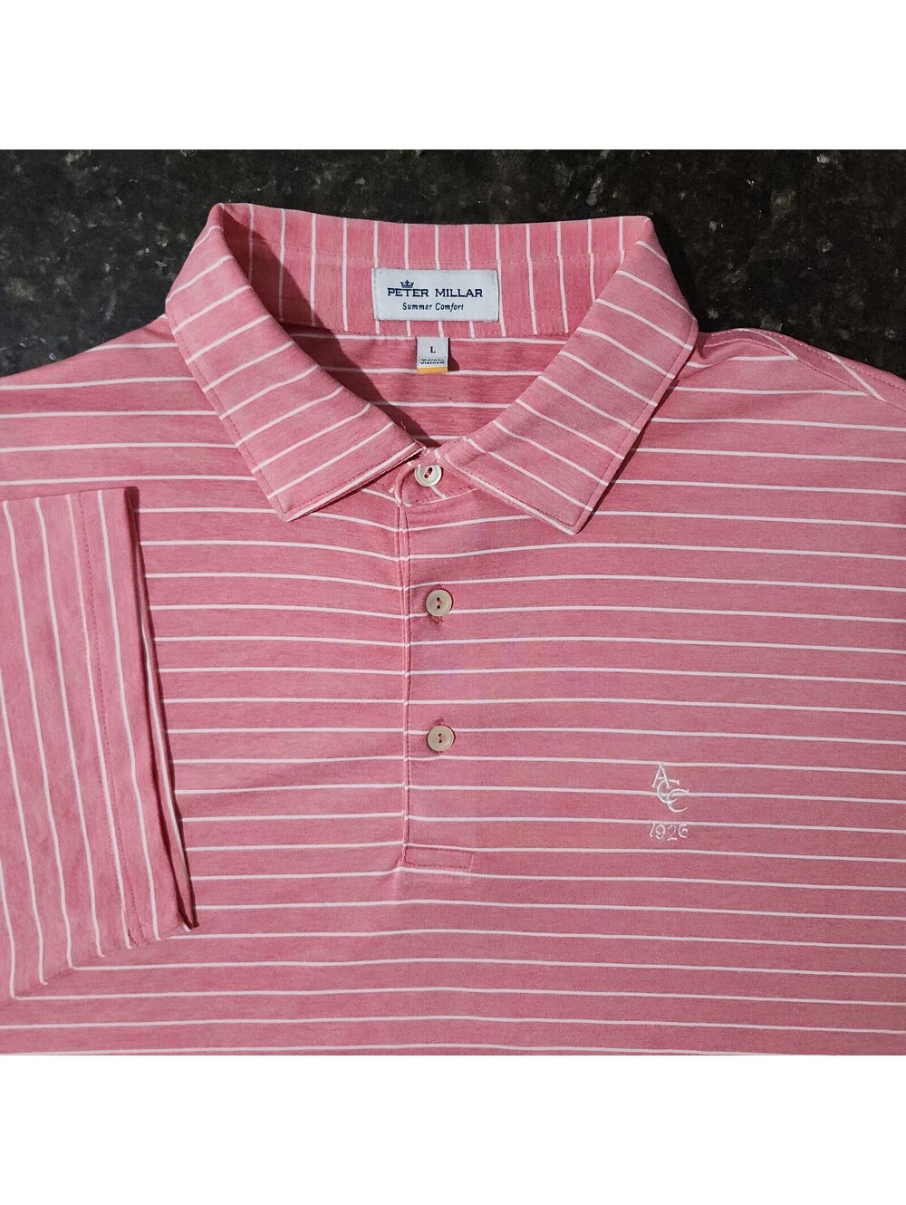 Peter Millar Summer Comfort ACC Athens Country Club Striped Polo Performance